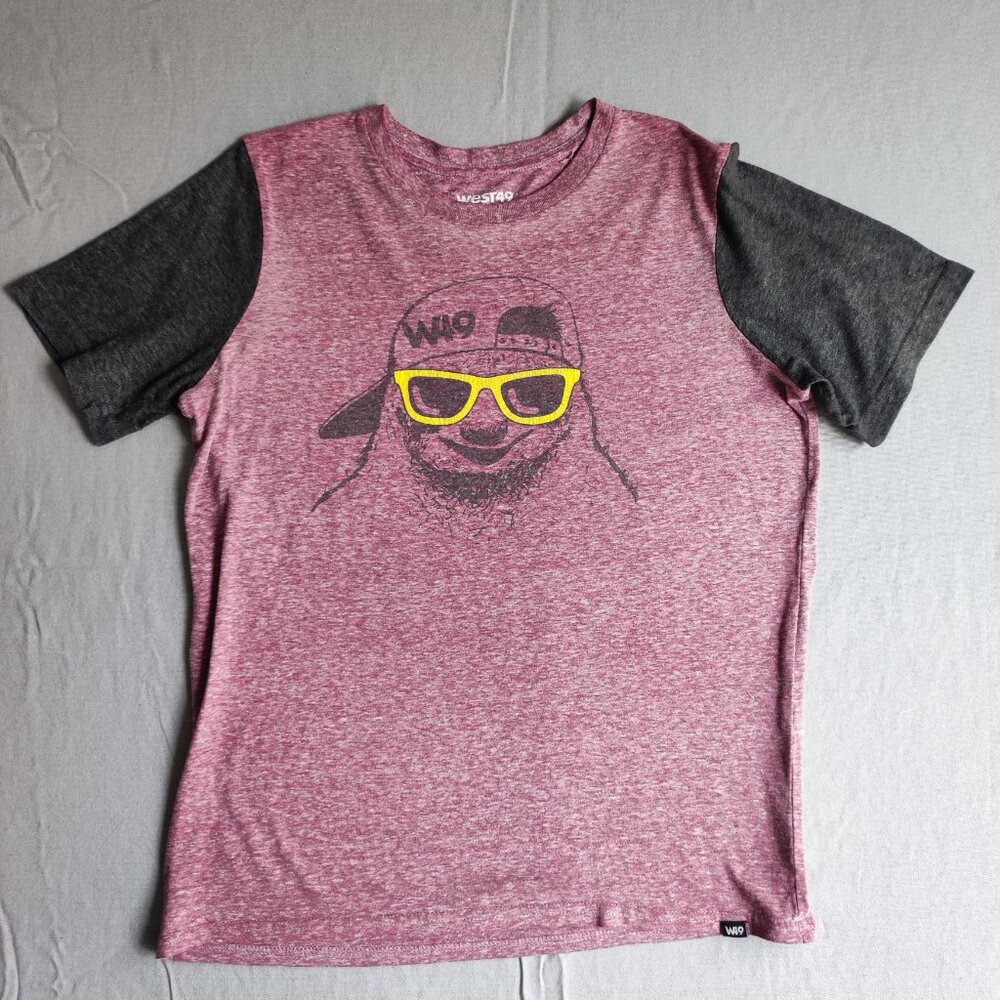West 49 T-shirt boys size XL salmon and grey colour with graphic design